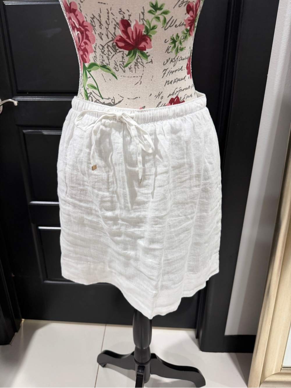 C.C White Drawstring Mini Skirt